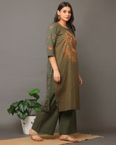Moss Green Kalamkari Co-Ord Set